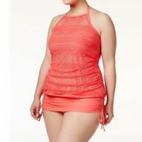 Island Escape Woman Underwire Crochet Tankini Top - Picture 3 of 4